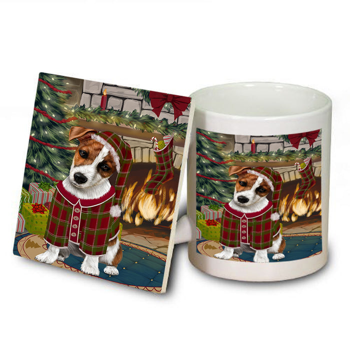 The Stocking was Hung Jack Russell Terrier Dog Mug and Coaster Set MUC55332