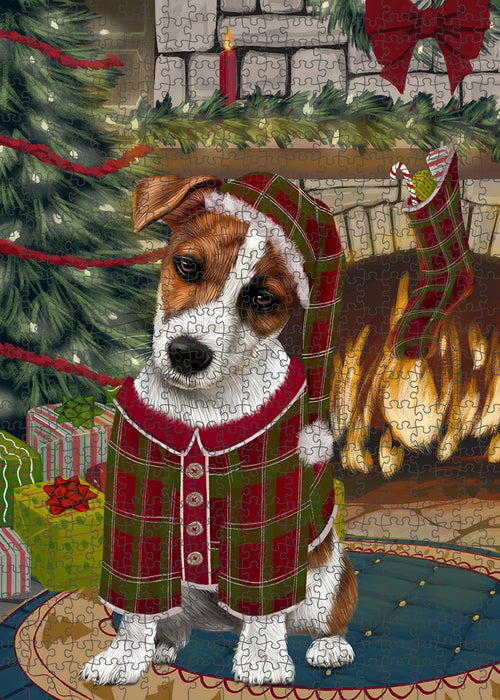 The Stocking was Hung Jack Russell Terrier Dog Puzzle with Photo Tin PUZL89564