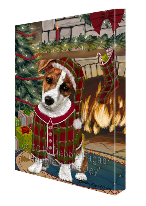 The Stocking was Hung Jack Russell Terrier Dog Canvas Print Wall Art Décor CVS117989