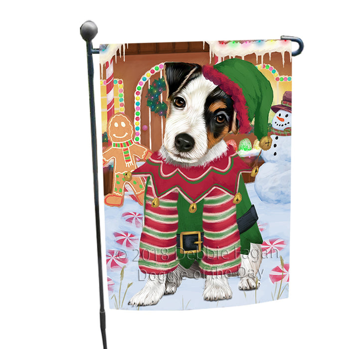 Christmas Gingerbread House Candyfest Jack Russell Terrier Dog Garden Flag GFLG56914