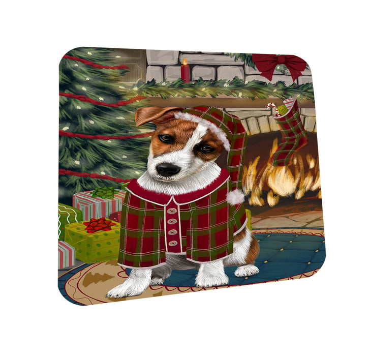 The Stocking was Hung Jack Russell Terrier Dog Coasters Set of 4 CST55298