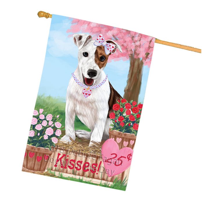 Rosie 25 Cent Kisses Jack Russell Terrier Dog House Flag FLG56635