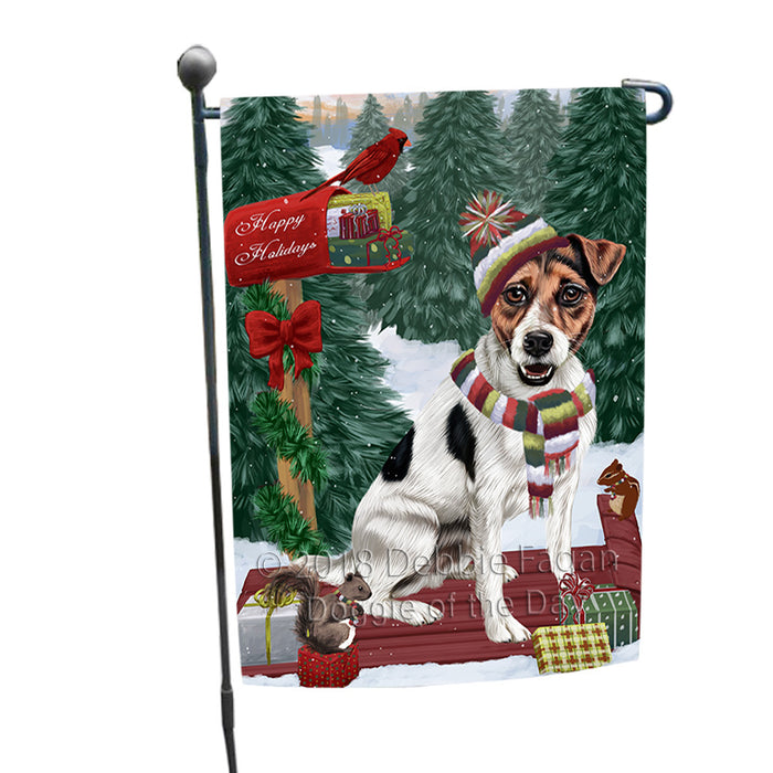 Merry Christmas Woodland Sled Jack Russell Terrier Dog Garden Flag GFLG55247
