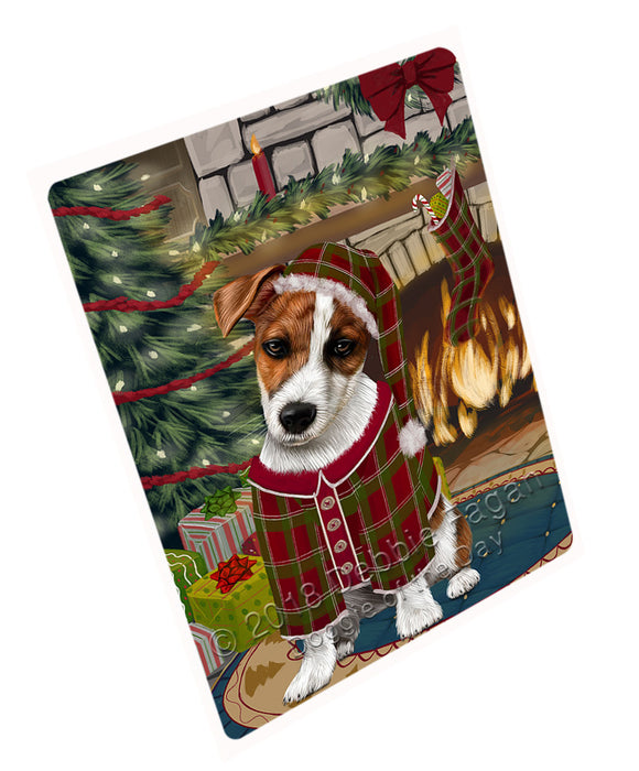 The Stocking was Hung Jack Russell Terrier Dog Large Refrigerator / Dishwasher Magnet RMAG94308