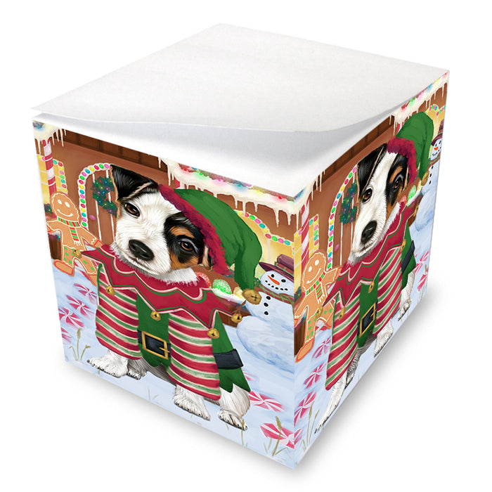 Christmas Gingerbread House Candyfest Jack Russell Terrier Dog Note Cube NOC54438