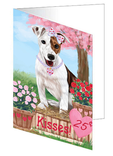 Rosie 25 Cent Kisses Jack Russell Terrier Dog Handmade Artwork Assorted Pets Greeting Cards and Note Cards with Envelopes for All Occasions and Holiday Seasons GCD72368
