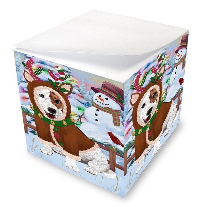 Christmas Gingerbread House Candyfest Jack Russell Terrier Dog Note Cube NOC54439