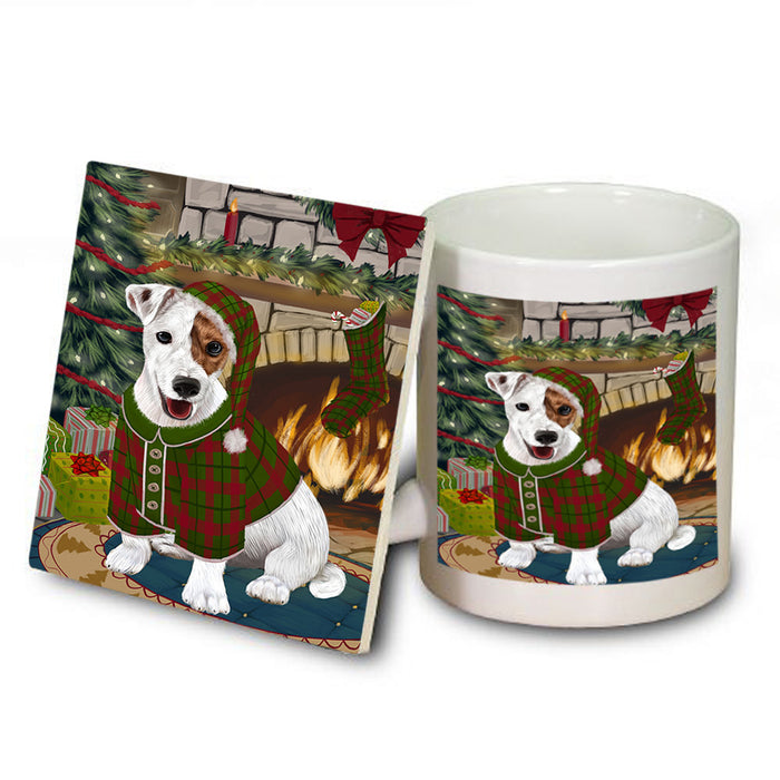 The Stocking was Hung Jack Russell Terrier Dog Mug and Coaster Set MUC55333