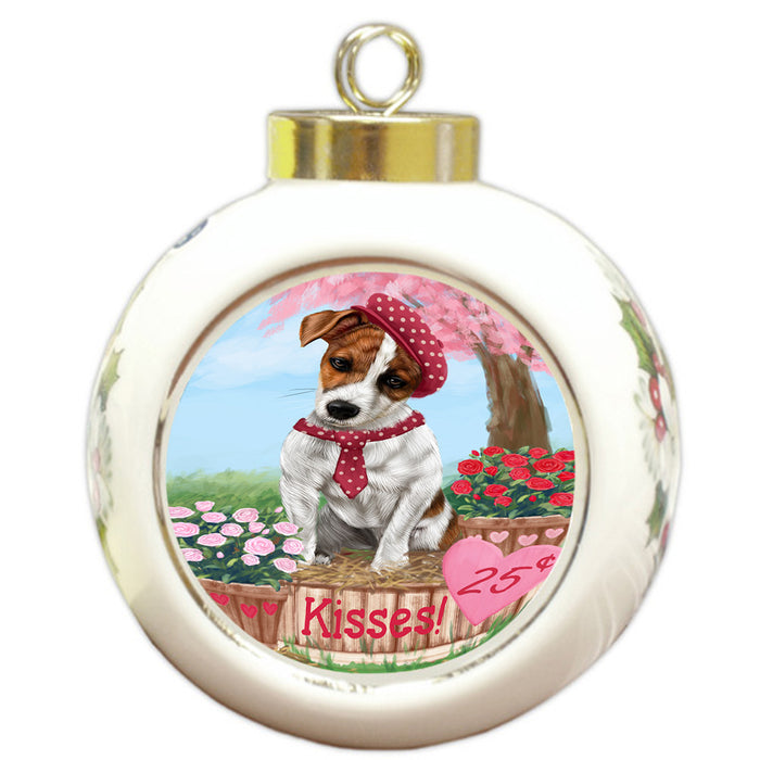 Rosie 25 Cent Kisses Jack Russell Terrier Dog Round Ball Christmas Ornament RBPOR56308