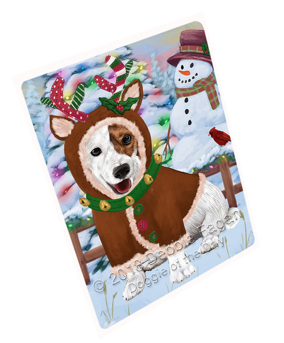 Christmas Gingerbread House Candyfest Jack Russell Terrier Dog Large Refrigerator / Dishwasher Magnet RMAG100470