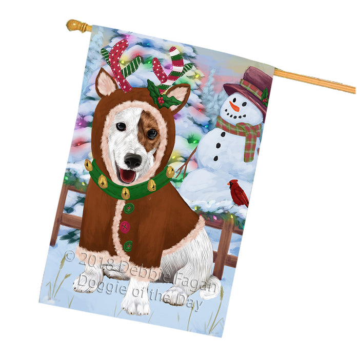 Christmas Gingerbread House Candyfest Jack Russell Terrier Dog House Flag FLG57051