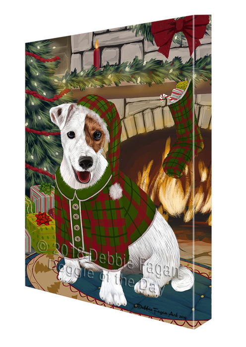 The Stocking was Hung Jack Russell Terrier Dog Canvas Print Wall Art Décor CVS117998