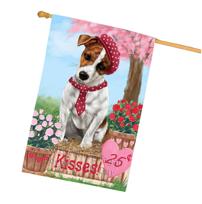 Rosie 25 Cent Kisses Jack Russell Terrier Dog House Flag FLG56636