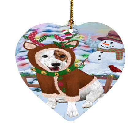 Christmas Gingerbread House Candyfest Jack Russell Terrier Dog Heart Christmas Ornament HPOR56723