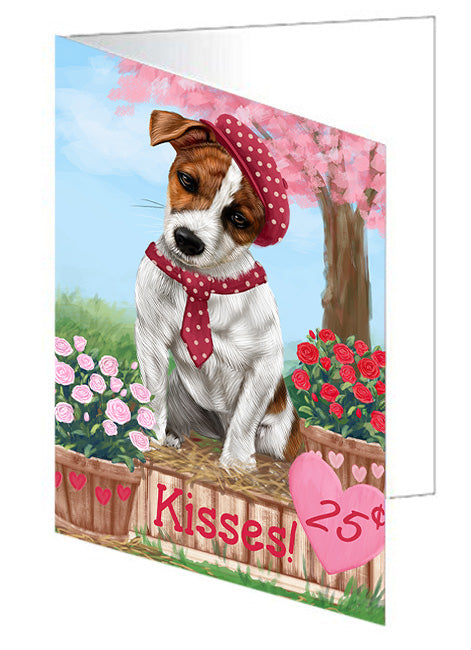 Rosie 25 Cent Kisses Jack Russell Terrier Dog Handmade Artwork Assorted Pets Greeting Cards and Note Cards with Envelopes for All Occasions and Holiday Seasons GCD72371