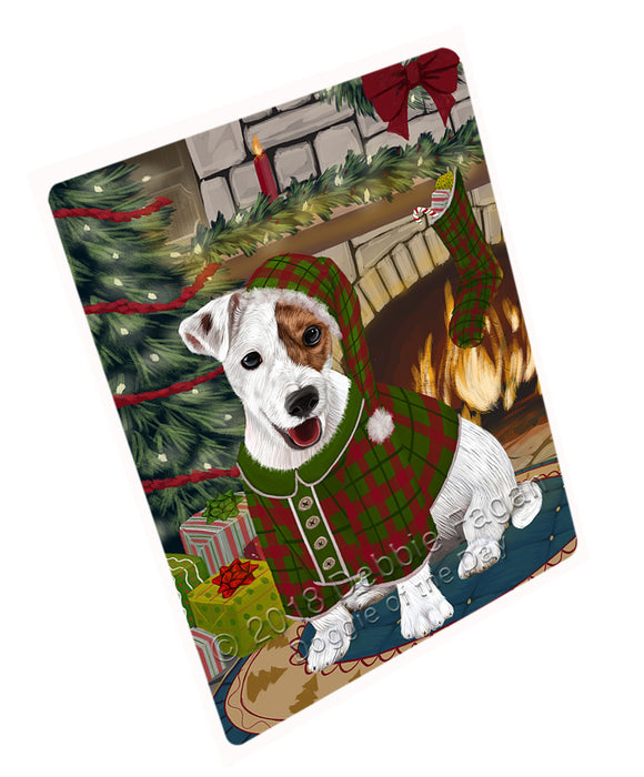 The Stocking was Hung Jack Russell Terrier Dog Large Refrigerator / Dishwasher Magnet RMAG94314