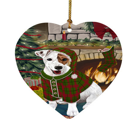 The Stocking was Hung Jack Russell Terrier Dog Heart Christmas Ornament HPOR55697