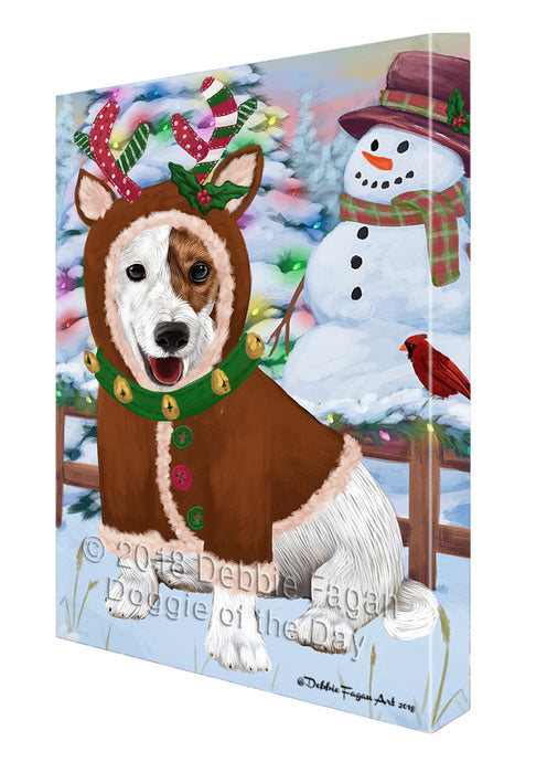 Christmas Gingerbread House Candyfest Jack Russell Terrier Dog Canvas Print Wall Art Décor CVS129527