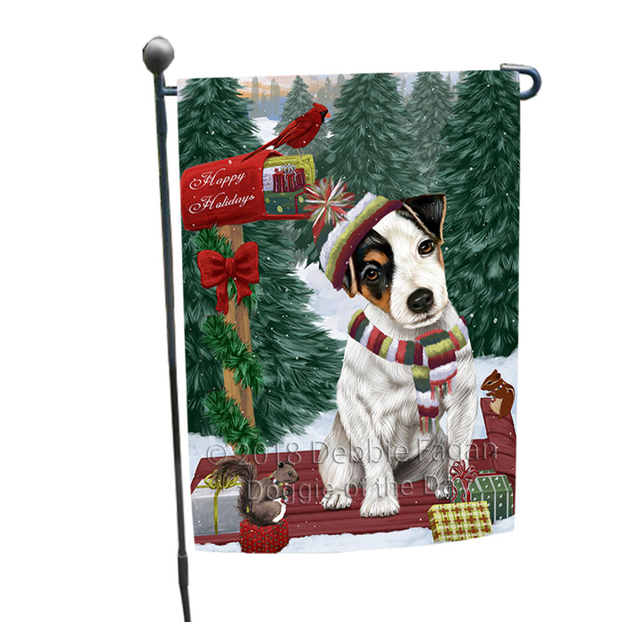 Merry Christmas Woodland Sled Jack Russell Terrier Dog Garden Flag GFLG55248