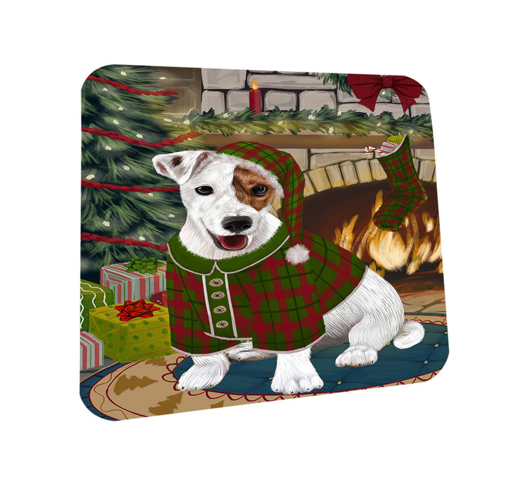 The Stocking was Hung Jack Russell Terrier Dog Coasters Set of 4 CST55299