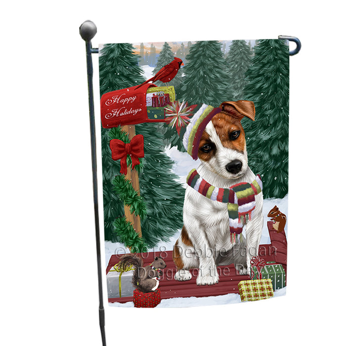 Merry Christmas Woodland Sled Jack Russell Terrier Dog Garden Flag GFLG55249