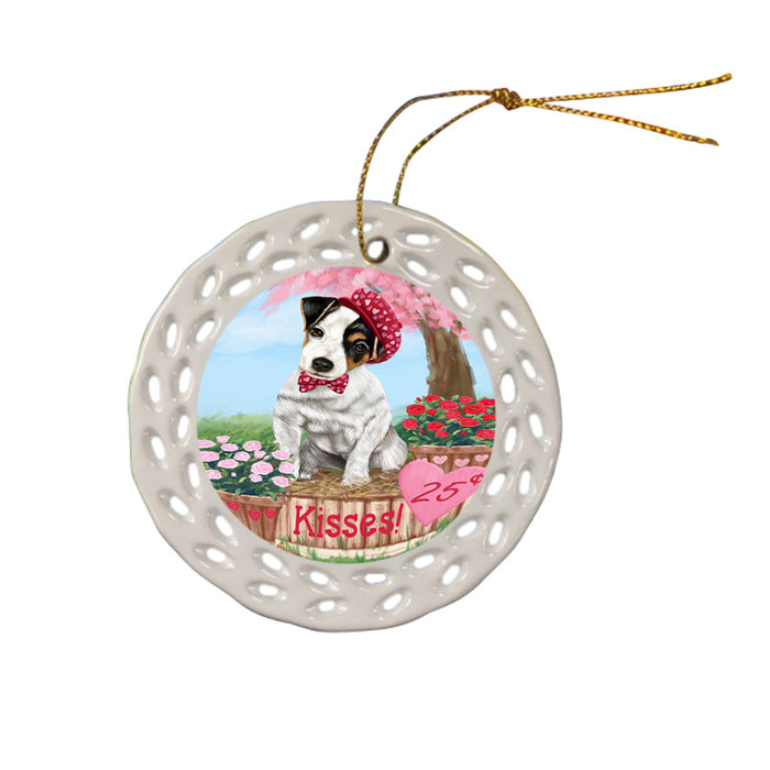 Rosie 25 Cent Kisses Jack Russell Terrier Dog Ceramic Doily Ornament DPOR56309
