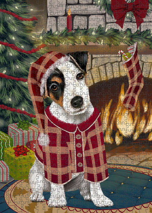 The Stocking was Hung Jack Russell Terrier Dog Puzzle with Photo Tin PUZL89572