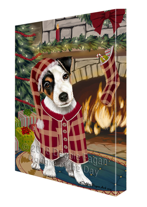 The Stocking was Hung Jack Russell Terrier Dog Canvas Print Wall Art Décor CVS118007