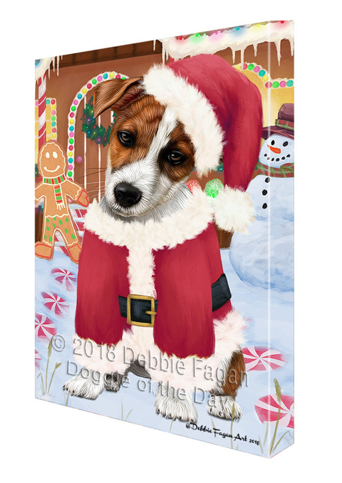 Christmas Gingerbread House Candyfest Jack Russell Terrier Dog Canvas Print Wall Art Décor CVS129536