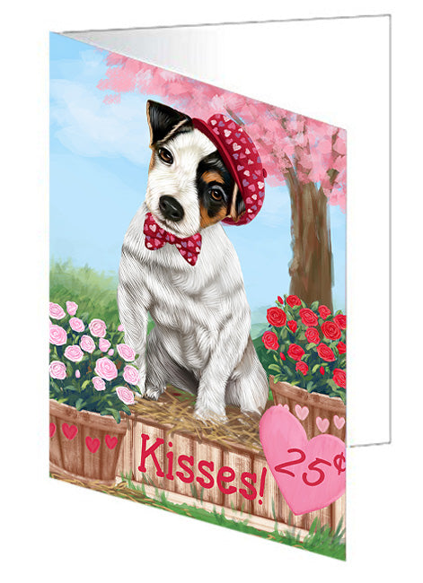 Rosie 25 Cent Kisses Jack Russell Terrier Dog Handmade Artwork Assorted Pets Greeting Cards and Note Cards with Envelopes for All Occasions and Holiday Seasons GCD72374