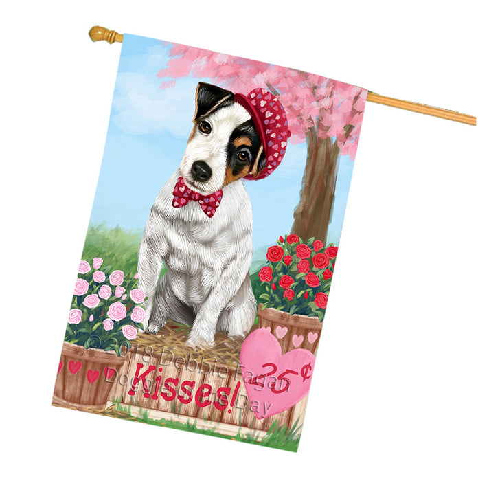 Rosie 25 Cent Kisses Jack Russell Terrier Dog House Flag FLG56637