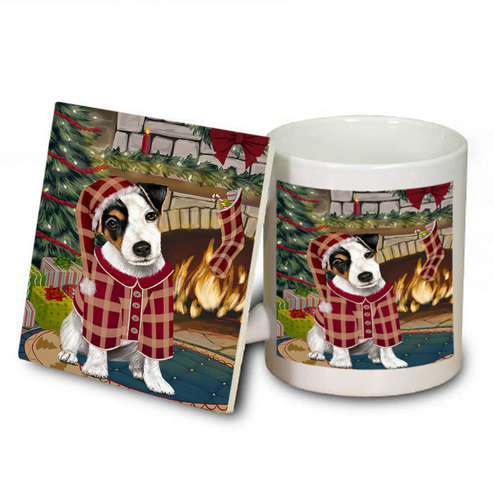 The Stocking was Hung Jack Russell Terrier Dog Mug and Coaster Set MUC55334
