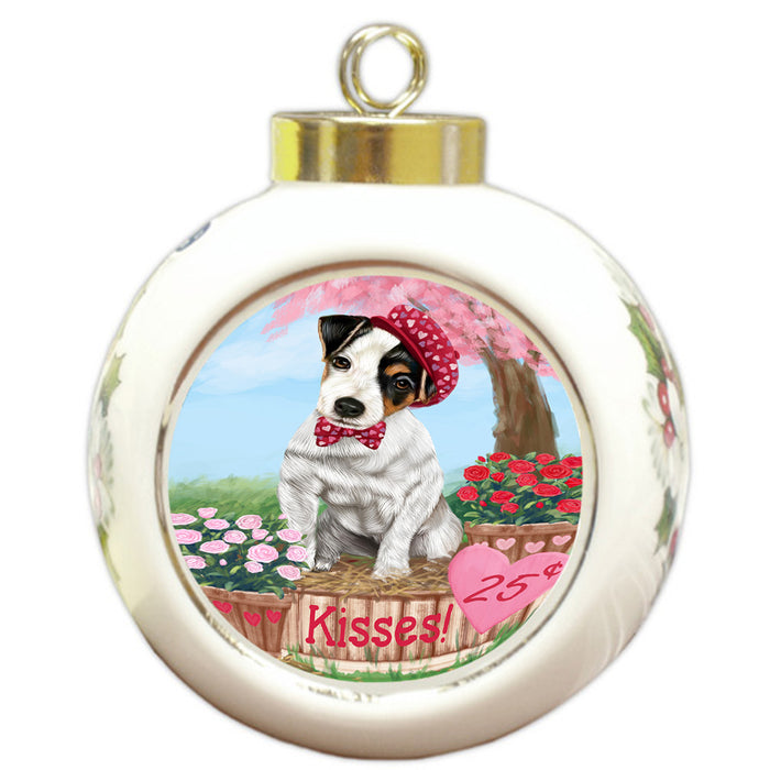 Rosie 25 Cent Kisses Jack Russell Terrier Dog Round Ball Christmas Ornament RBPOR56309