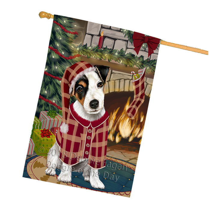 The Stocking was Hung Jack Russell Terrier Dog House Flag FLG55771