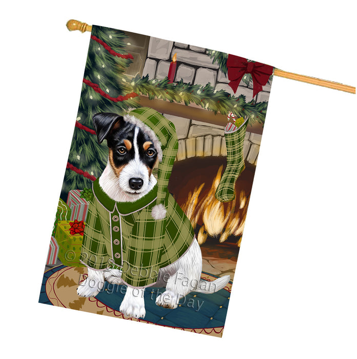 The Stocking was Hung Jack Russell Terrier Dog House Flag FLG55772