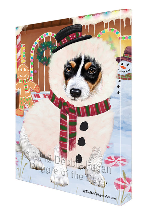 Christmas Gingerbread House Candyfest Jack Russell Terrier Dog Canvas Print Wall Art Décor CVS129545