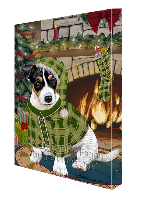 The Stocking was Hung Jack Russell Terrier Dog Canvas Print Wall Art Décor CVS118016