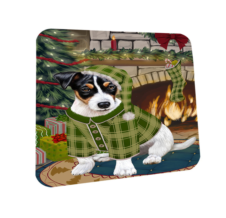 The Stocking was Hung Jack Russell Terrier Dog Coasters Set of 4 CST55301