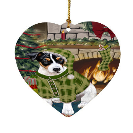The Stocking was Hung Jack Russell Terrier Dog Heart Christmas Ornament HPOR55699