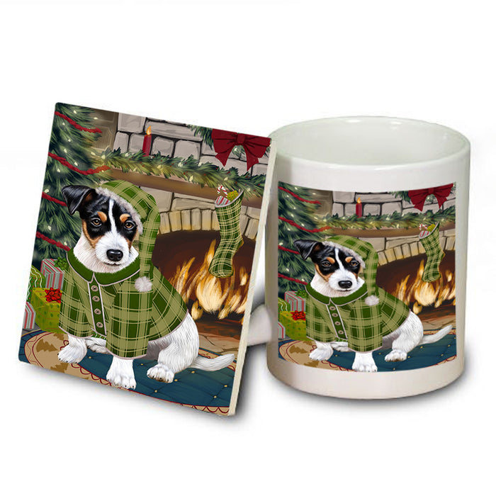 The Stocking was Hung Jack Russell Terrier Dog Mug and Coaster Set MUC55335