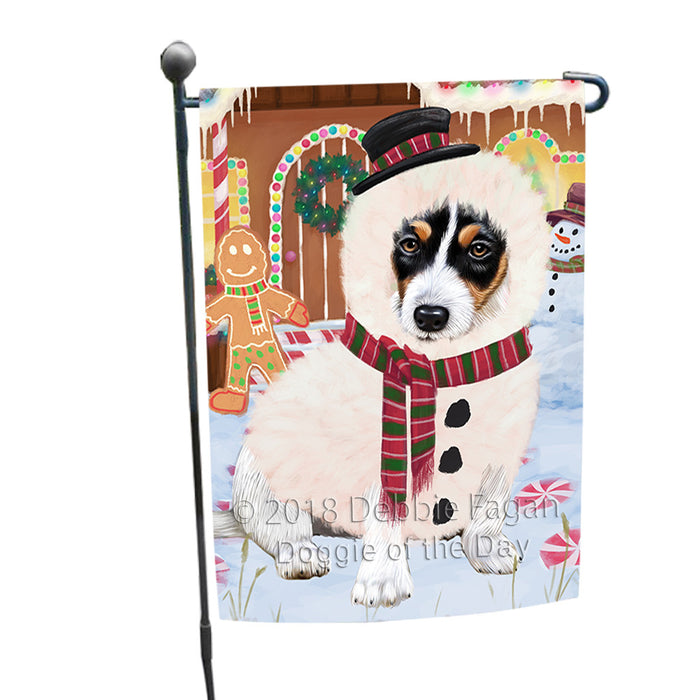 Christmas Gingerbread House Candyfest Jack Russell Terrier Dog Garden Flag GFLG56917