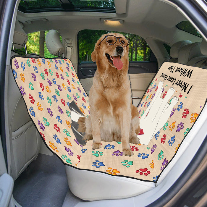 Personalized I Never Leave Home Paw Print Jack Russell Terrier Dogs Pet Back Car Seat Cover