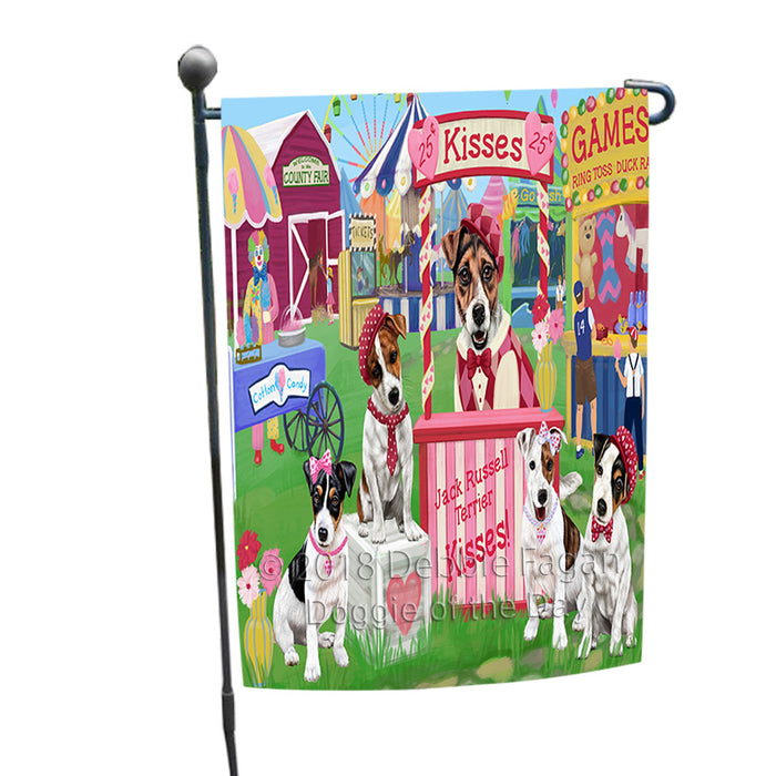 Carnival Kissing Booth Jack Russell Terriers Dog Garden Flag GFLG56450