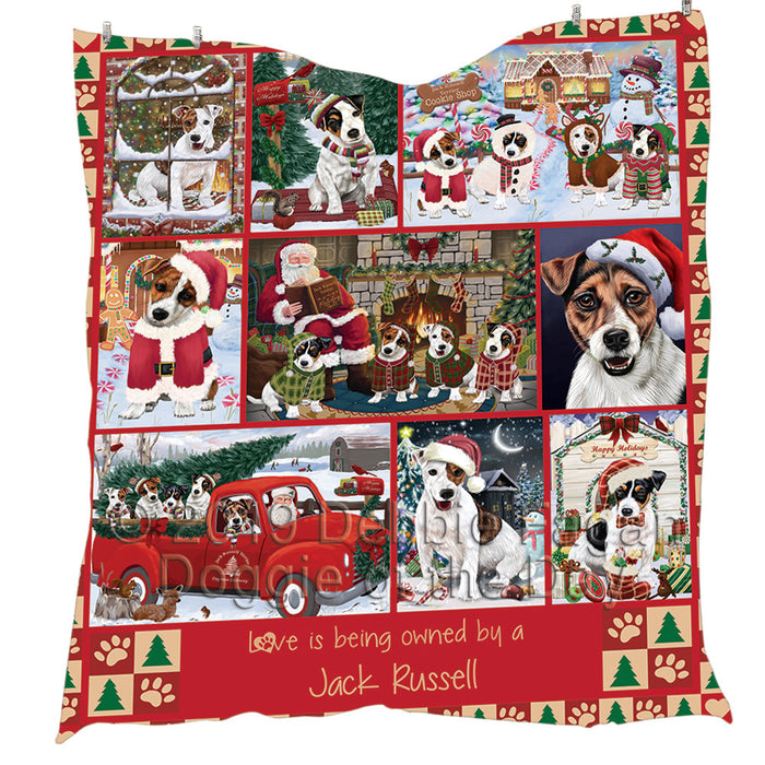 Love is Being Owned Christmas Jack Russell Terrier Dogs Quilt