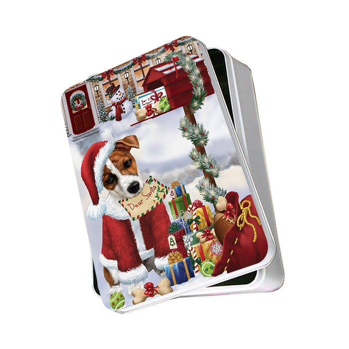 Jack Russell Terrier Dog Dear Santa Letter Christmas Holiday Mailbox Photo Storage Tin PITN53848