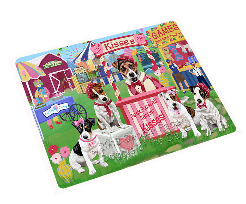 Carnival Kissing Booth Jack Russell Terriers Dog Large Refrigerator / Dishwasher Magnet RMAG97680