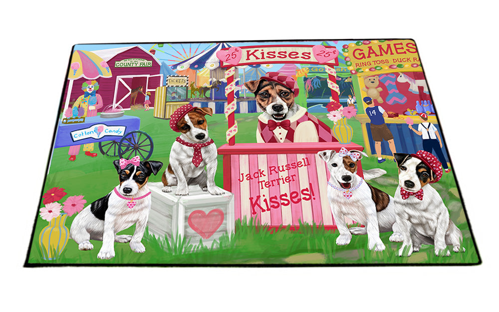 Carnival Kissing Booth Jack Russell Terriers Dog Floormat FLMS52968