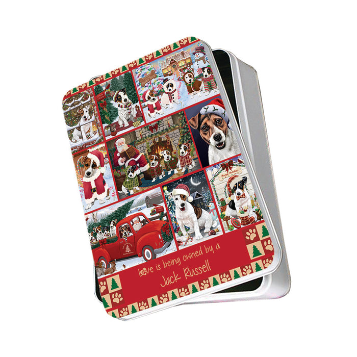 Love is Being Owned Christmas Jack Russell Terrier Dogs Photo Storage Tin PITN57176