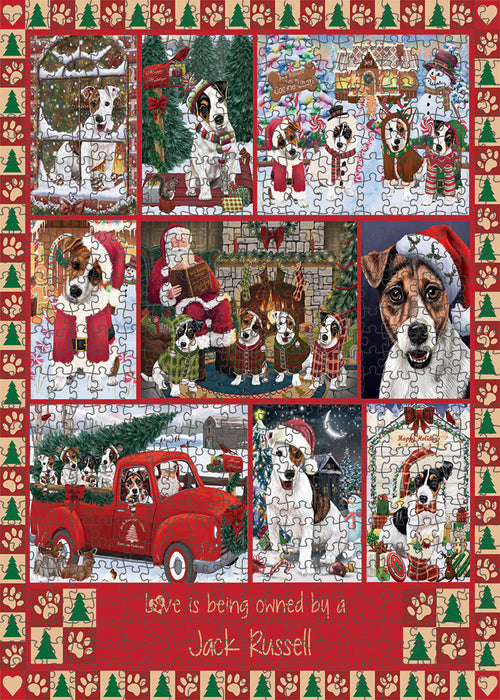 Love is Being Owned Christmas Jack Russell Terrier Dogs Puzzle with Photo Tin PUZL99408