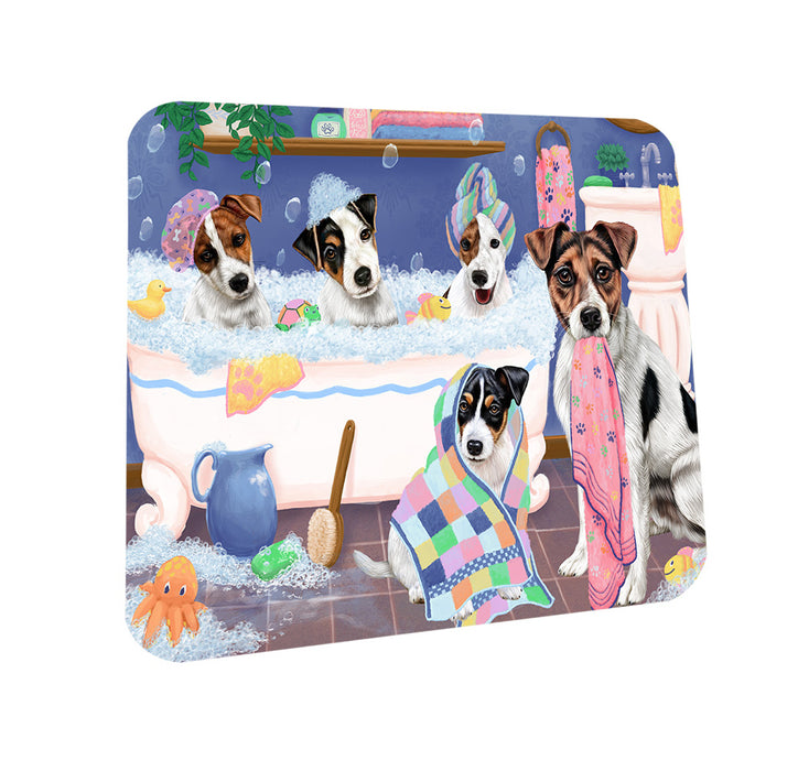 Rub A Dub Dogs In A Tub Jack Russell Terriers Dog Coasters Set of 4 CST56755
